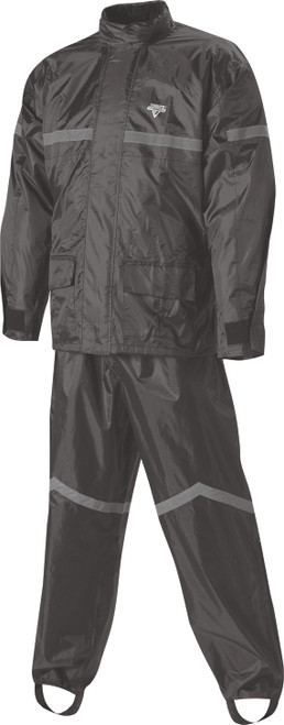 Nelson-Rigg Stormrider Rain Suit Black/Black 3X - Waterproof Rain Gear with Reflective Stripes