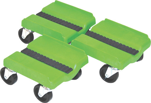 SuperCaddy SS GRN 3-Piece Green Dolly Set with Heavy-Duty Plastic Frames