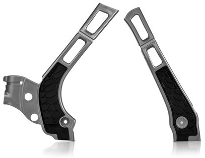 ACERBIS X Grip Frame Guard Silver/Black - Part 2464741015 for Enhanced Motorcycle Protection and Grip