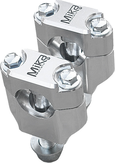 Mika Metals Universal Rubber Mounted Clamps for 7/8" and 1 1/8" Handlebars - Part Number SILVER MK-SI-78