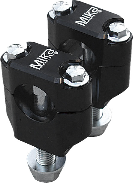 MIKA METALS Universal Rubber Mounted Bar Clamps for 7/8 inch & 1 1/8 inch Handlebars, Black (Part Number: BLACK MK-BL-78)