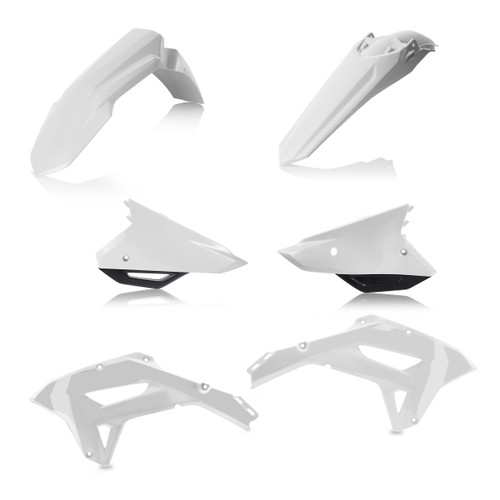 ACERBIS Plastic Kit Hon White/Black - Front and Rear Fenders, Side Panels, Radiator Scoops