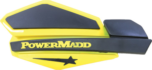 POWERMADD Star Series Handguards (Yellow/Black) – Motorcycle Hand Protection with Vent Cover