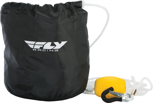 Fly Racing Heavy Duty Anchor Bag Black with Spring-Loaded Locking Hook and Bright Visibility Float