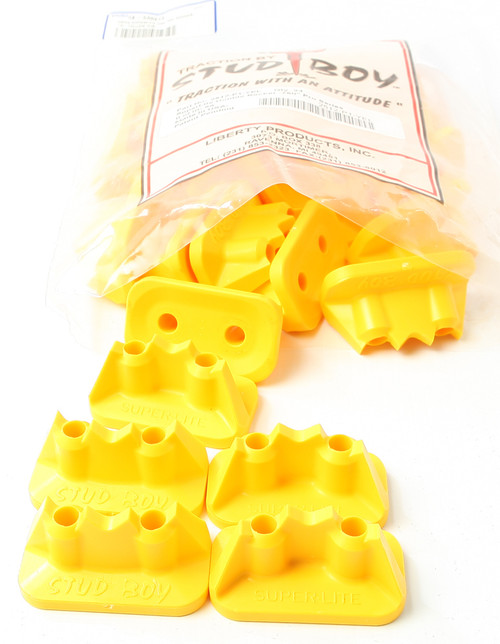 STUD BOY Super Lite Pro Series Double Backers 0.75 inch Yellow – Lightweight Snowmobile Stud Backer Plates