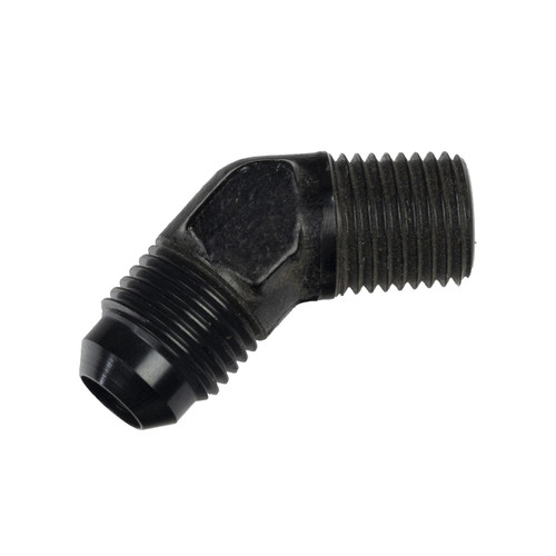 1/4" NPT to #6 AN Cooler Fitting - 45 Degree - Black