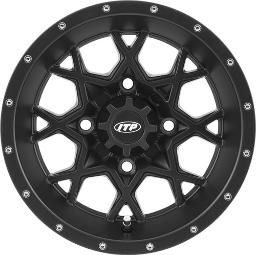 ITP Hurricane 14x7 4/137 5+2 Black Alloy Wheel - Part Number 1428641536B