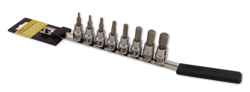CRUZ TOOLS Socket Bit Set 8-Piece Metric Hex - Heavy-Duty 3/8-Inch Drive for Powersports Repairs