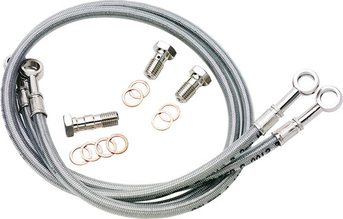 Galfer FK003D676R Rear Silver Brake Line for Triumph - Off Road Series