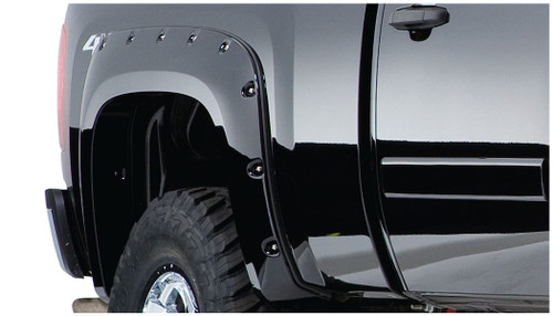Bushwacker Real Truck Chevrolet Pocket Style Fender Flare Rear Pair - Dura-Flex 2000 ABS Smooth for Chevrolet