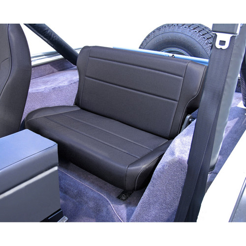Rugged Ridge Rear Seat Fold Tumble Black Denim for Jeep CJ Wrangler YJ 1976-1995, Part #13462.15