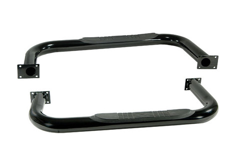 Rugged Ridge 11590.03 Round 3-Inch Black Tube Side Step Kit for Jeep Wrangler YJ 1987-1995