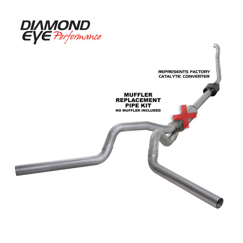 Diamond Eye MFG K4308A-RP Exhaust System Kit for Ford 7.3L PowerStroke 1994-1997.5 – 52x21x13 Inches, 91 lbs, 4-inch Aluminum