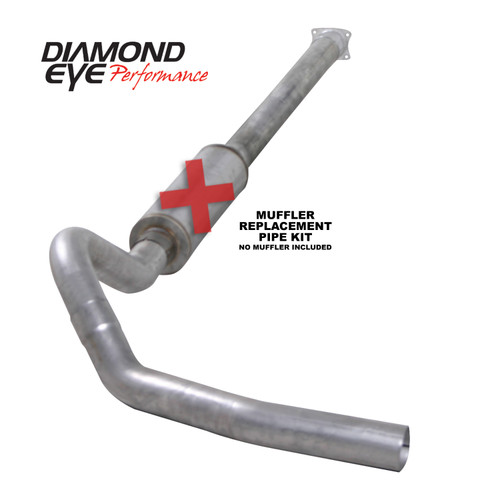 Diamond Eye Manufacturing K4110A-RP Cat-Back Single Muffler Replacement Pipe for 2001-2005 Chevy and GMC 6.6L 2500/3500