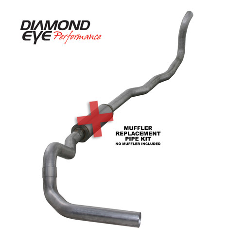 Diamond Eye MFG K4211A-RP Turbo-Back Single Muffler Replacement Pipe for Dodge 5.9L 2500/3500 (1989-1993) 4x4 Only