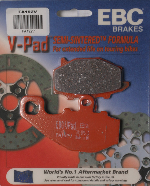EBC Brakes™ Semi-Sintered V-Pads FA192V for Heavy Streetbike Cruisers