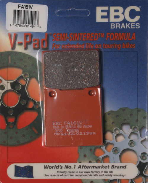 EBC Brakes V Series Semi-Sintered V-Pads for Streetbike Cruisers (Part FA161V)