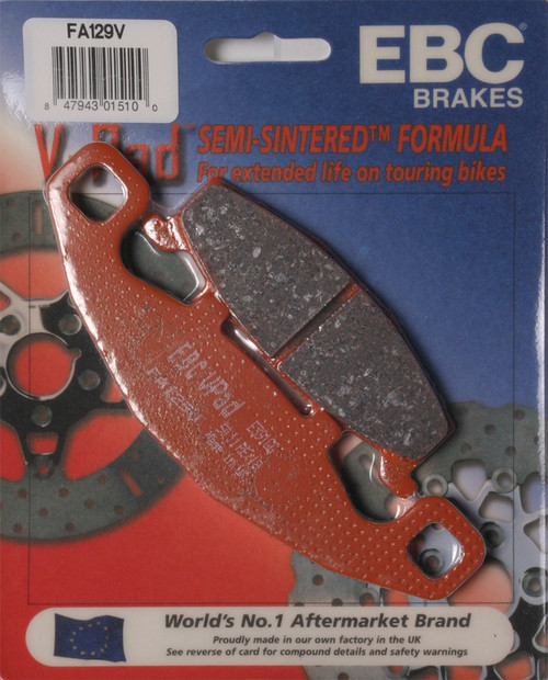 EBC Brakes V Series Semi-Sintered V-Pads Part FA129V – Heavy-Duty Streetbike Cruiser Brake Pads