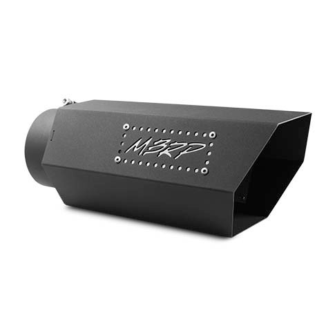 MBRP Inc. Universal Black Coated Hex Tip Exhaust Pipe with Logo Plate (Part Number T5166BLK)