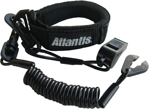 Atlantis Pro Floating Wrist Lanyard Black A8130PFW – Marine Grade Webbing and Quick-Detach Whistle