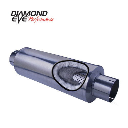 Diamond Eye MFG 460031 Stainless Steel Muffler with 4-Inch Inside Diameter and 24-Inch Body Length