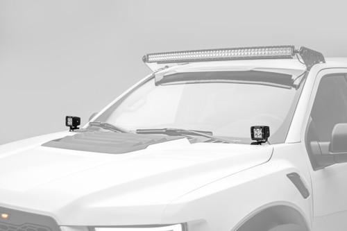 Zroadz T-Rex Z365701 Hood Hinge LED Bracket - Black Steel, Bolt-On Mount for 3-Inch LED Pod Lights