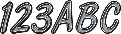 HARDLINE Series 400 Registration Kit (Silver/Black) - 3 inch Tall Cursive Font with Gradient Colors