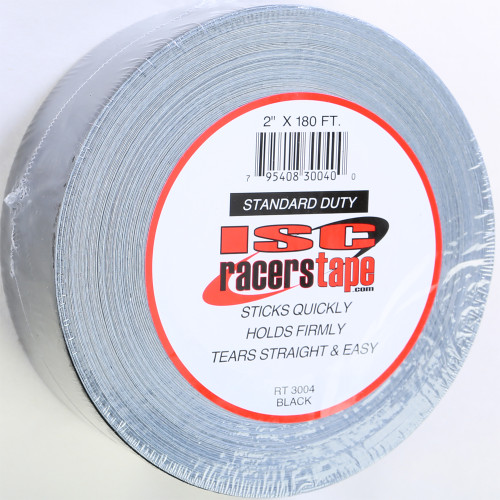 ISC Racers Tape 2-Inch x 180 Feet Black - Industrial Grade Multi-Purpose Duct Tape