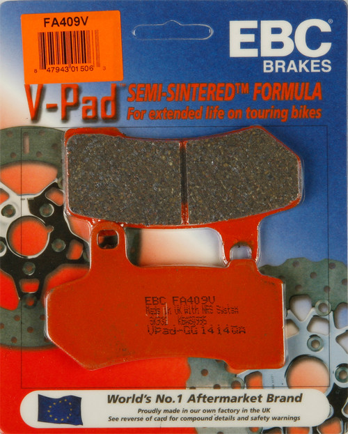 EBC Brakes FA409V V Series Brake Pads for Street and Dirt Bikes