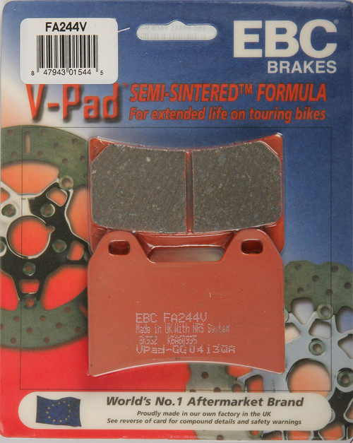 EBC Brakes V Series Brake Pads - Part Number FA244V for Street and Dirt Bikes