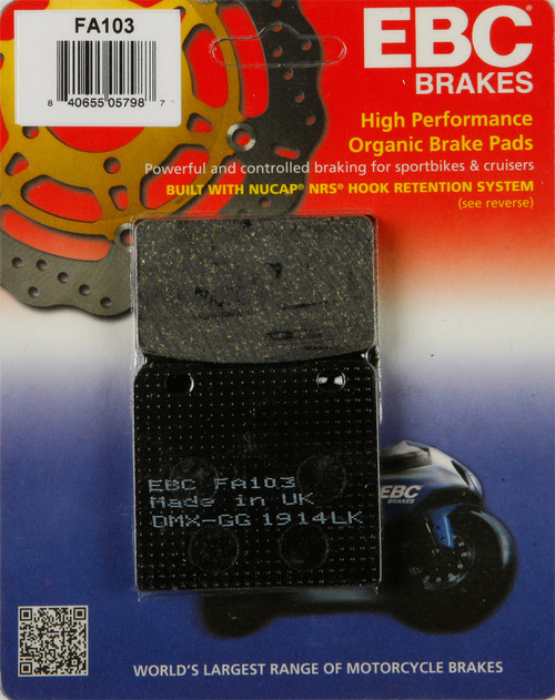 EBC Fa103 Organic Brake Pads - Reliable Performance for Your Vehicle