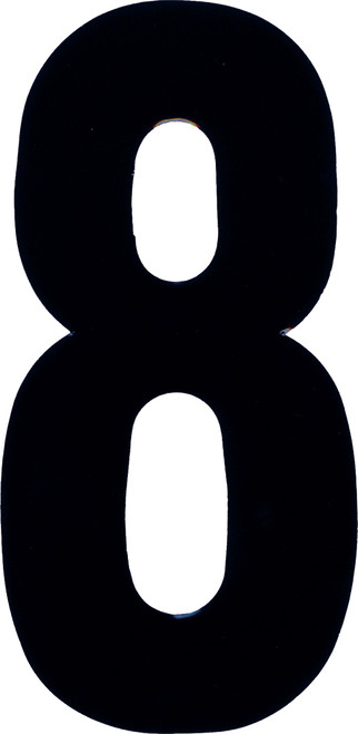 DIRT DIGITS #8 4-Inch White Extreme Digits Pack of 3 - High-Gloss Vinyl for Shaped Number Plates
