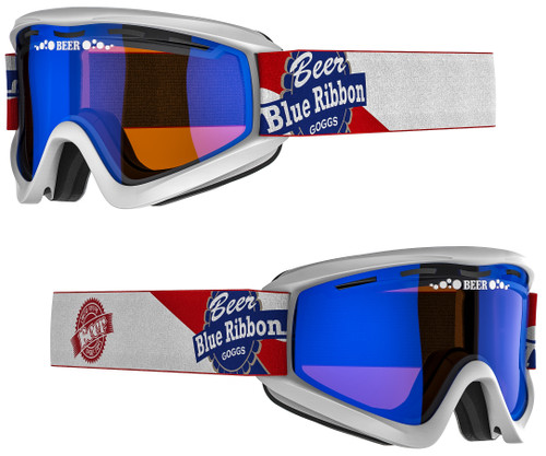 BEER OPTICS Cold Pbrb Goggle with Blue Mirror Lens – Rugged Snow and Cold Weather Protection