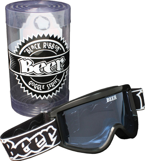 BEER OPTICS Dry Beer Goggle Black Ribbon with Anti-Fog Polycarbonate Lens