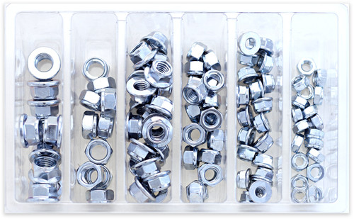 BOLT Hex Fuji Lock Nut Assortment 100 Piece Kit (Part Number: SV-FUJINUT)