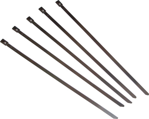 HELIX Stainless Steel Cable Ties 8-inch - 5 Pack for Exhaust Components and Wraps