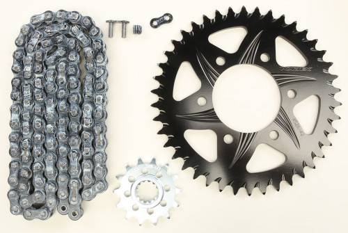 Vortex CK6299 Sprocket and Chain Kit for 520 Chain - 14/42T Steel and Aluminum Black