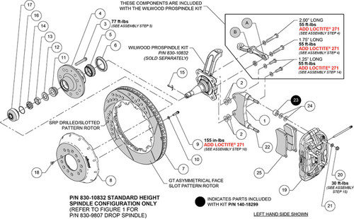 Wilwood kit front XRS6R wwe pro spindle 14.00 rotor SRP - 140-18299-D Photo - Primary