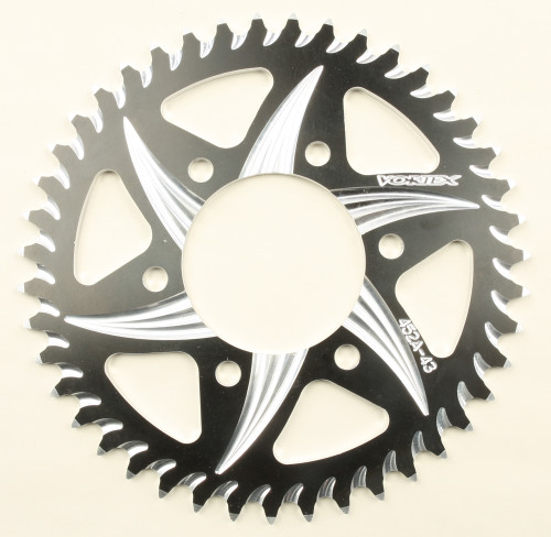 VORTEX Rear Cat5 Sprocket Aluminum 43T for 520 Chain - Black with Silver Highlights