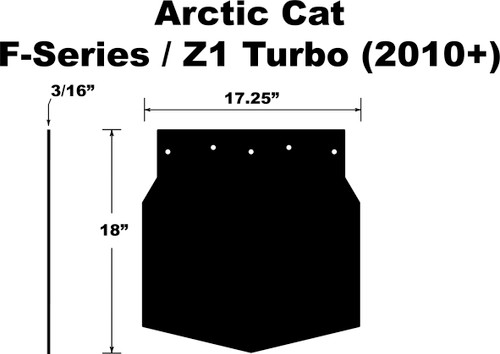 PDP Snowflap for Arctic Cat F Series and Z1 Turbo 2010+ - Durable Polyethylene Snow Guard