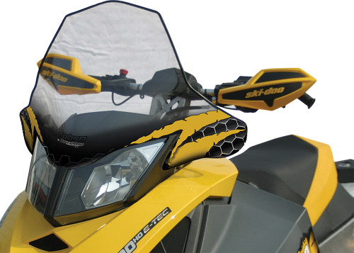 POWERMADD Cobra W/S Tall 17.5-inch Clear/Black/Yellow Graphic Windshield (Part Number 13431)