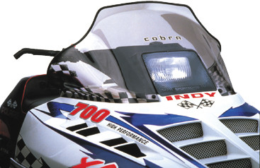 POWERMADD Cobra W/S Mid Smoke/Black 14" Windshield with Polished Wedge Hood - Part 11130
