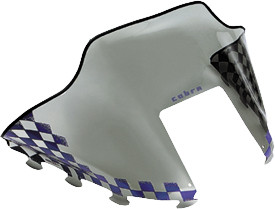 POWERMADD Cobra Windshield Mid Smoke and Purple 14-inch Pol Wedge Hood (Part #11131)
