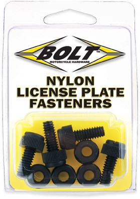 BOLT LPFNYLON License Plate Bolts and Nuts Pack of 50 - Black Nylon Thumb Screws and Locknuts