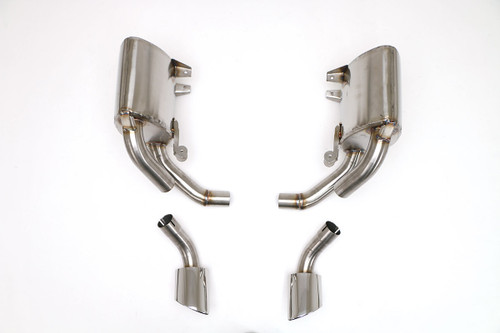 B&B Exhaust Porsche 996 C4S Rear Exhaust System, Mufflers w/Elliptical Tips #FPOR-0855