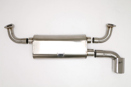 B&B Exhaust Porsche C2/4 Rear Exhaust System, Muffler for Billy Boat Header Single Outlet (Oval Tips) #FPOR-0655