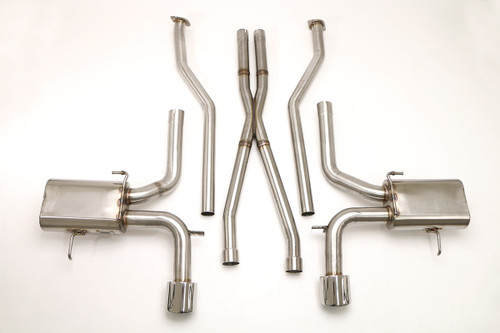 B&B Exhaust Cadillac CTS-V Coupe Cat Back Exhaust System with X-Pipe (Round Tips) #FDOM-0325