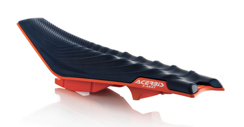 Acerbis X-Seat Blue/Orange - Lightweight MX Motorcycle Seat with High Anti-Slip Performance
