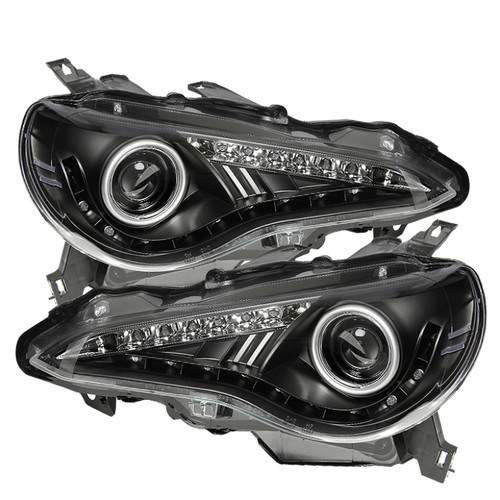 Spyder Subaru BRZ 12-14 Projector Headlights- DRL LED Black PRO-YD-SUBRZ12-BK - 5075475