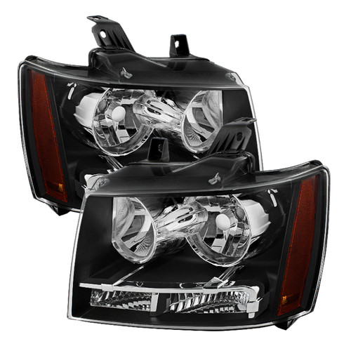 xTune Chevy Suburban 1500/2500 07-14 Crystal Headlights Black HD-JH-CSUB07-AM-BK - 9022777